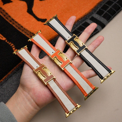 Apple Watch Band | Leather+Canvas Bicolor
