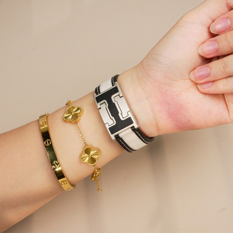 Apple Watch Band | Leather+Canvas Bicolor