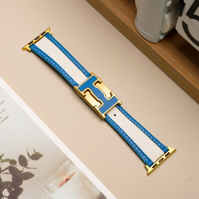 Apple Watch Band | Leather+Canvas Bicolor