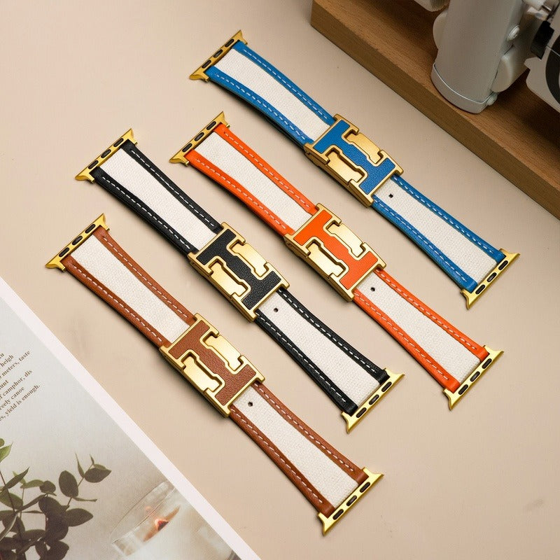 Apple Watch Band | Leather+Canvas Bicolor