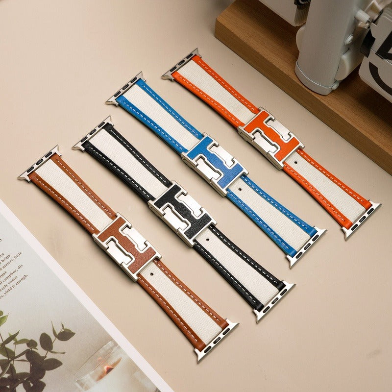Apple Watch Band | Leather+Canvas Bicolor