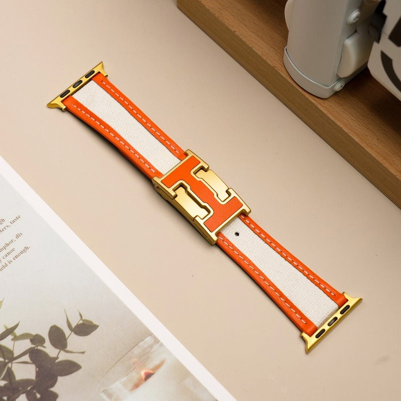 Apple Watch Band | Leather+Canvas Bicolor