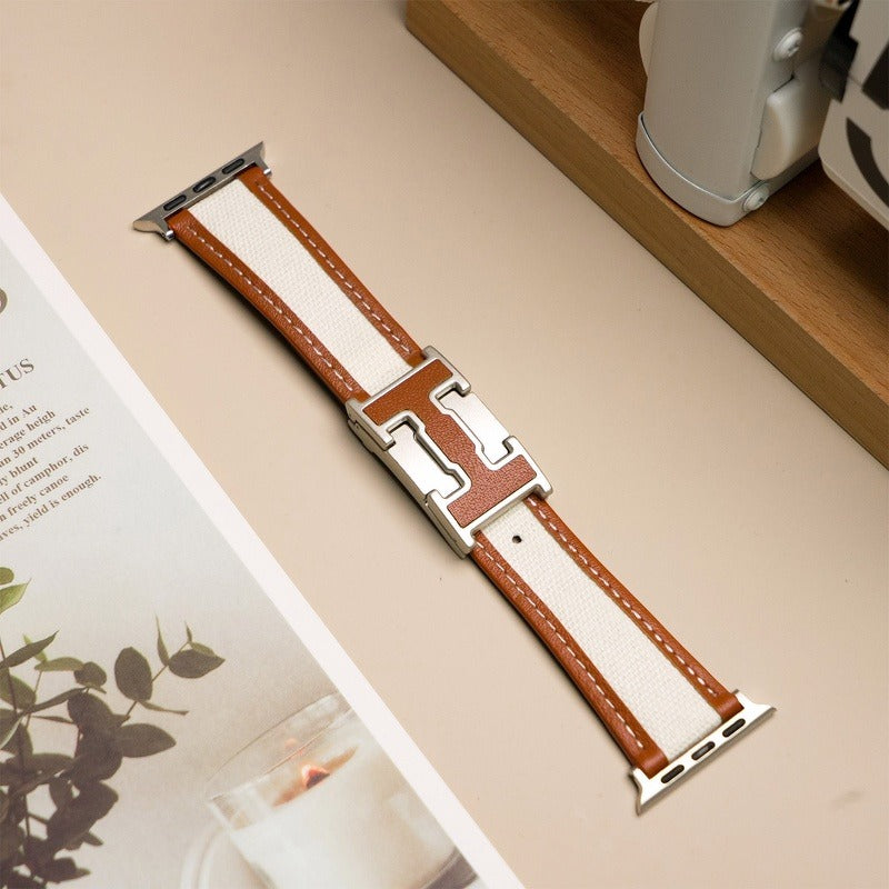 Apple Watch Band | Leather+Canvas Bicolor