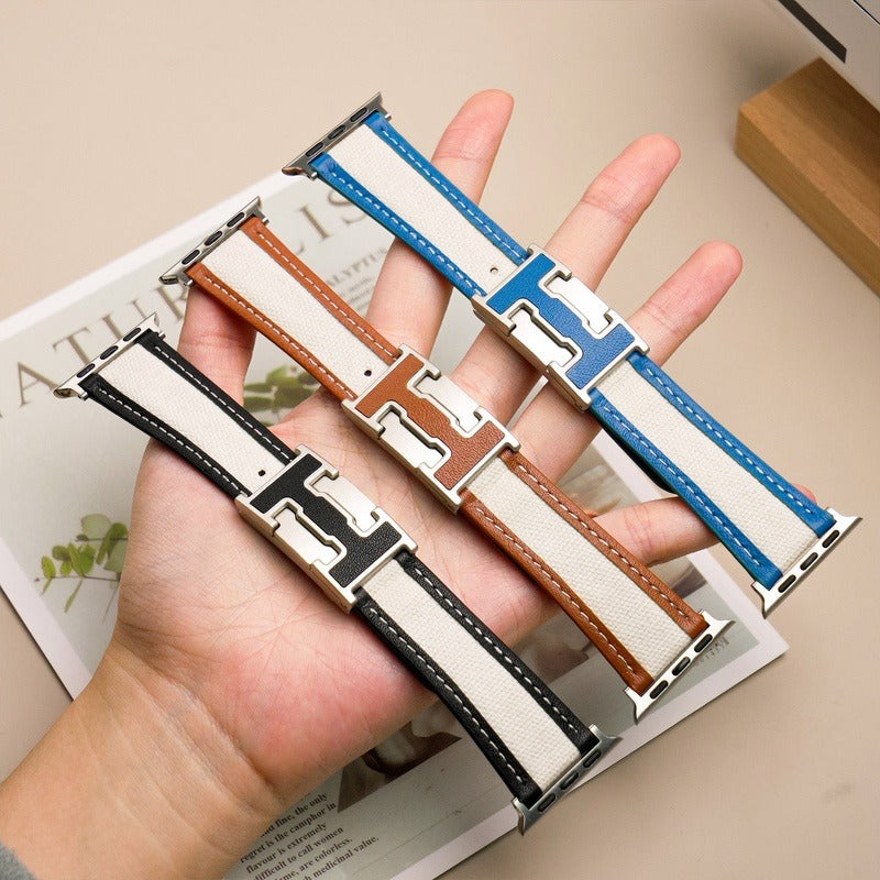 Apple Watch Band | Leather+Canvas Bicolor