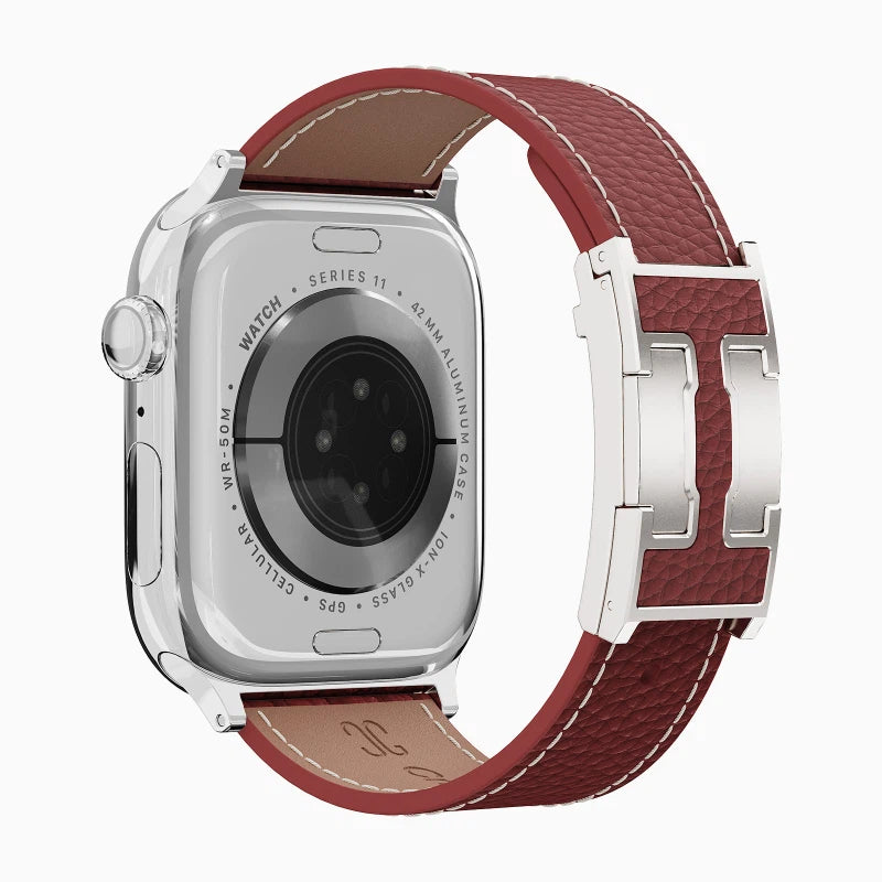 Lychee Leather Strap For Apple Watch