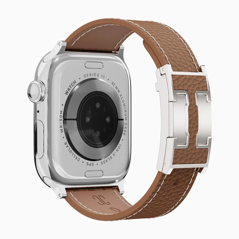 Lychee Leather Strap For Apple Watch