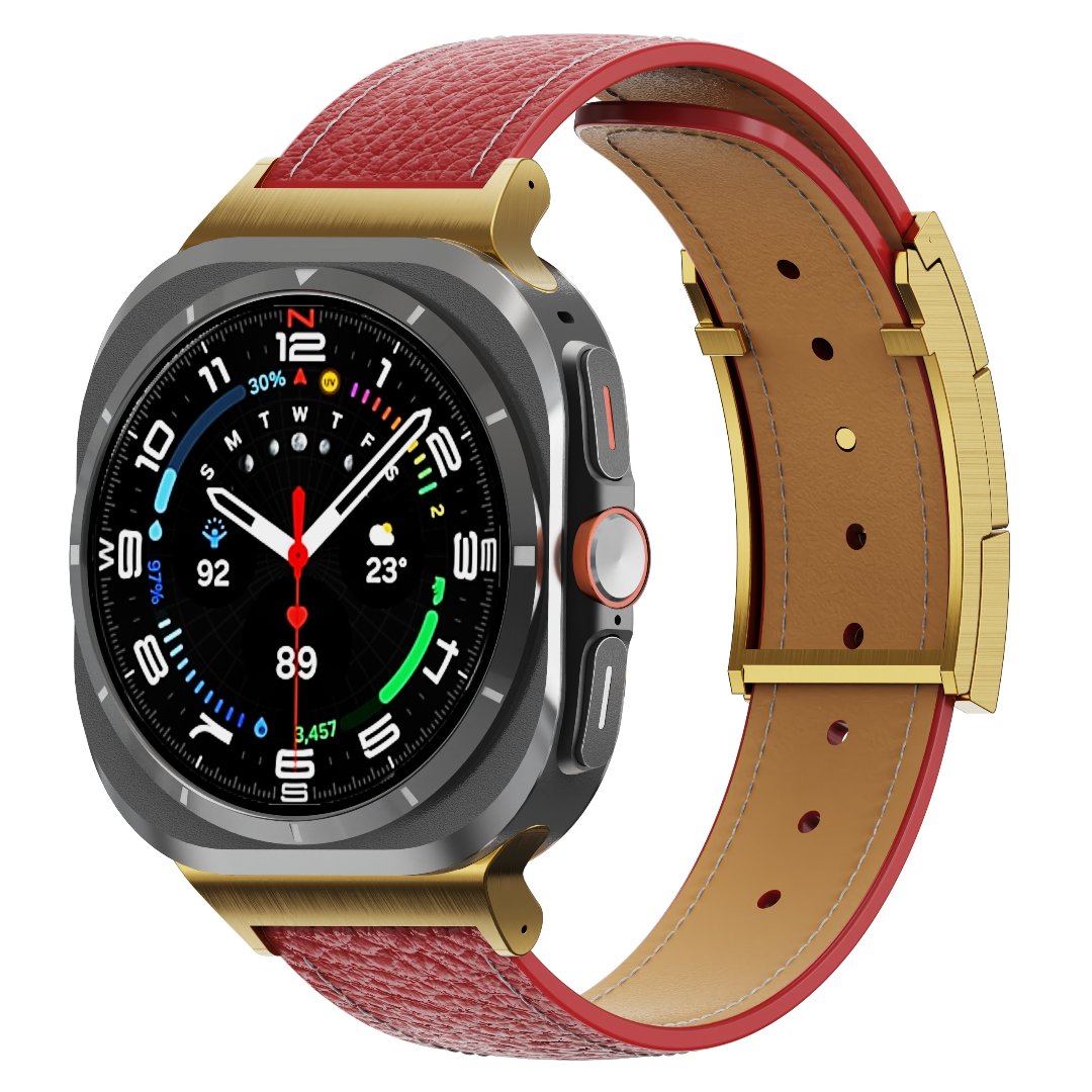 Correa de cuero para reloj festiva para Galaxy Ultra