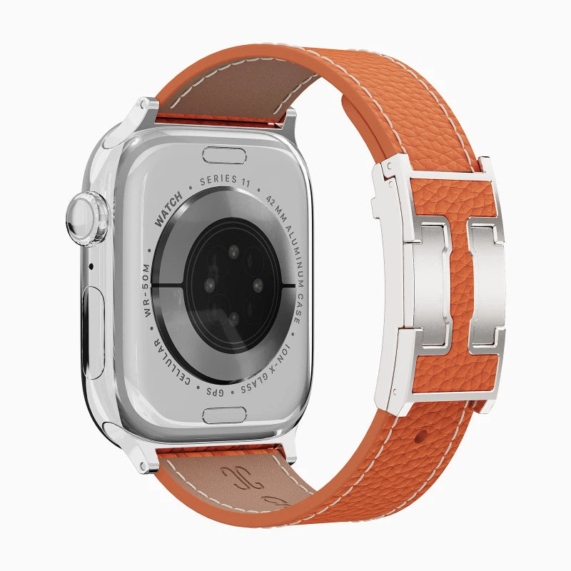 Lychee Leather Strap For Apple Watch