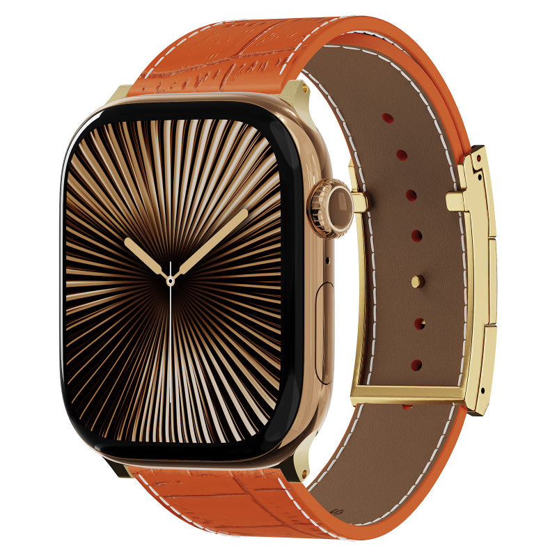 Correa de piel de cocodrilo para Apple Watch