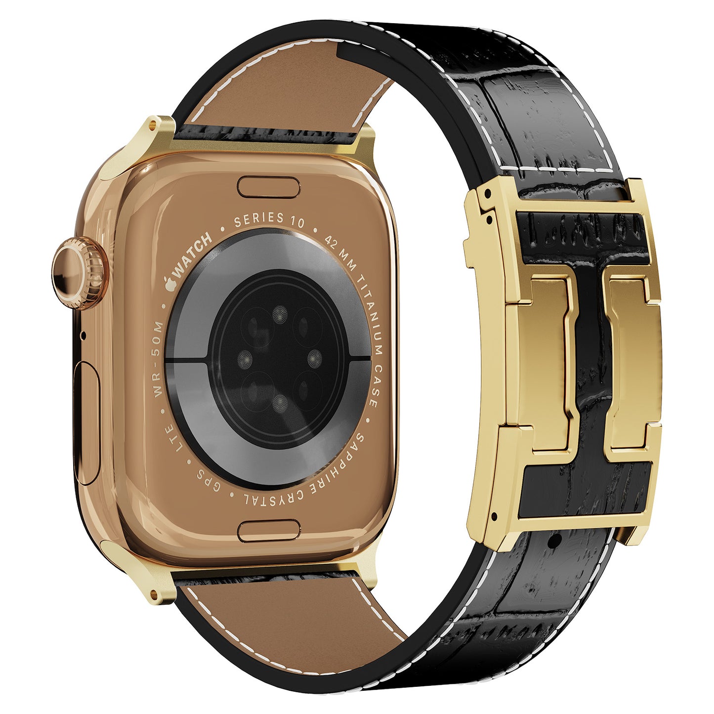 Alligator Leather Strap For Apple Watch