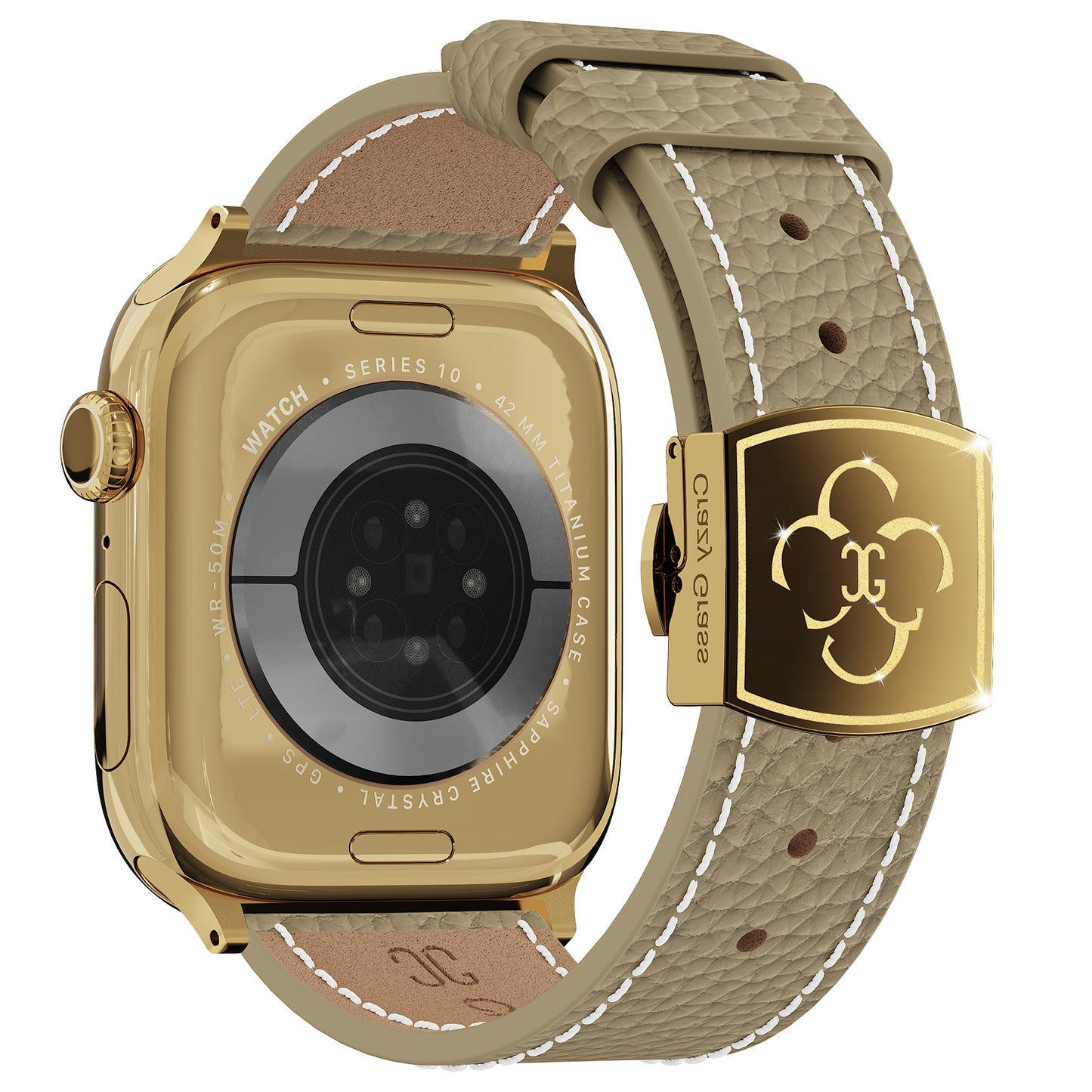 Luxury Butterfly Buckle Leather Strap For Apple Watch