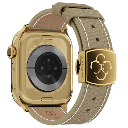 Luxury Butterfly Buckle Leather Strap For Apple Watch