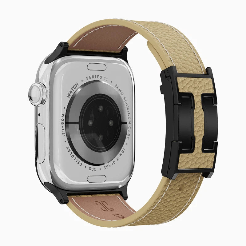 Lychee Leather Strap For Apple Watch
