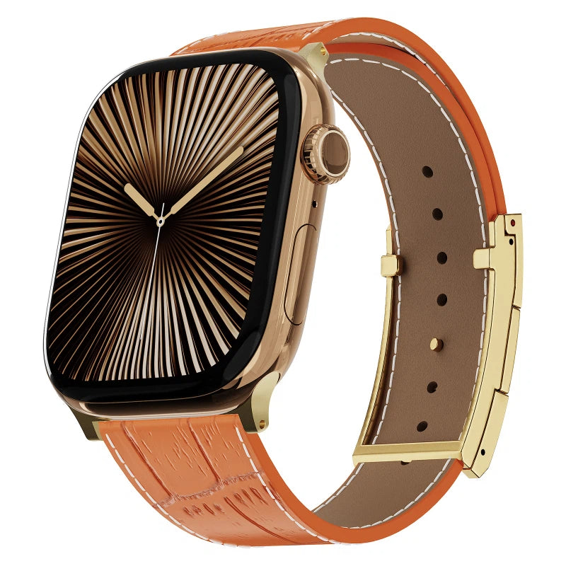 Correa de piel de cocodrilo para Apple Watch