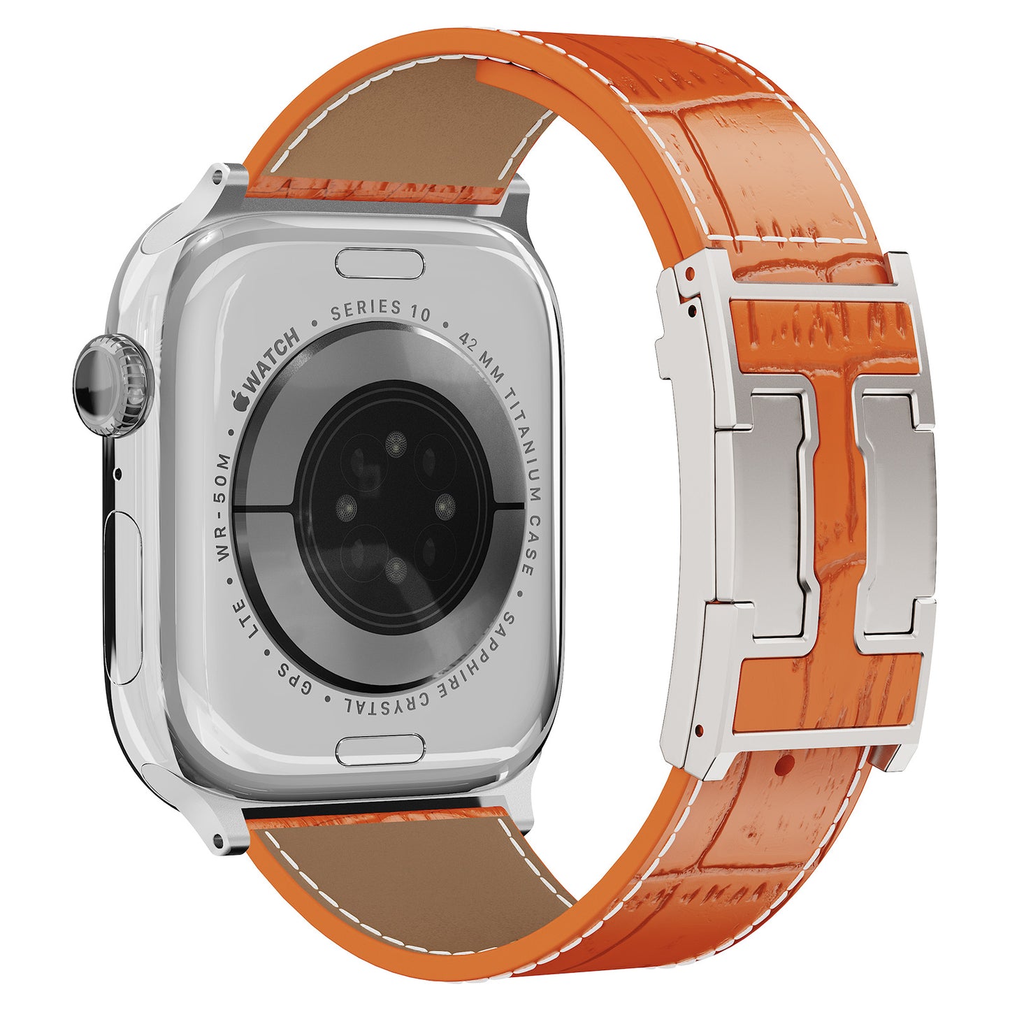 Alligator Leather Strap For Apple Watch