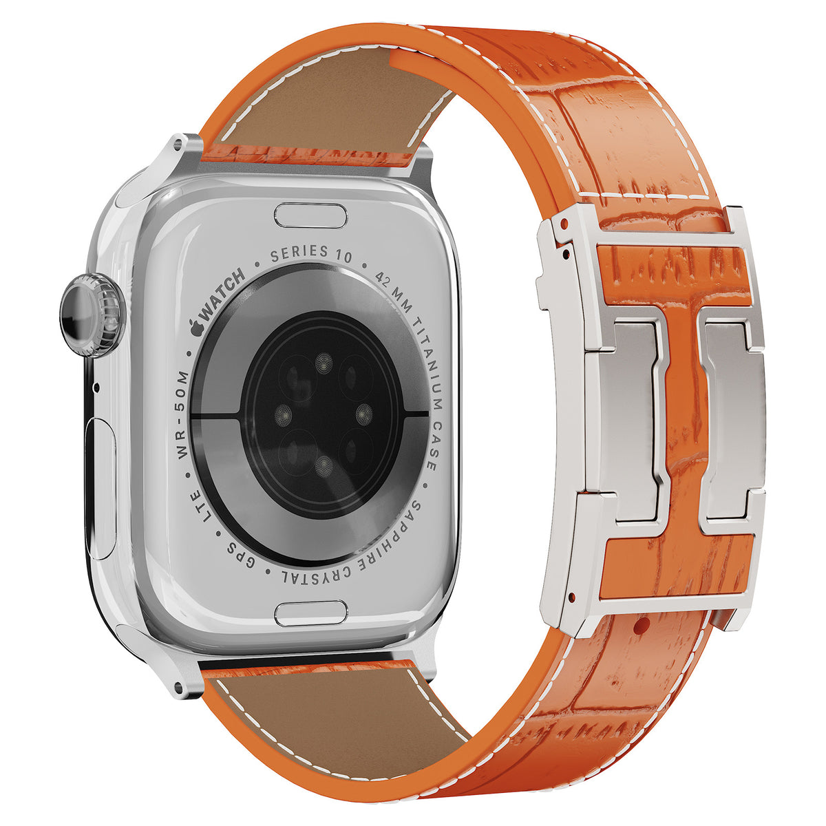 Correa de piel de cocodrilo para Apple Watch