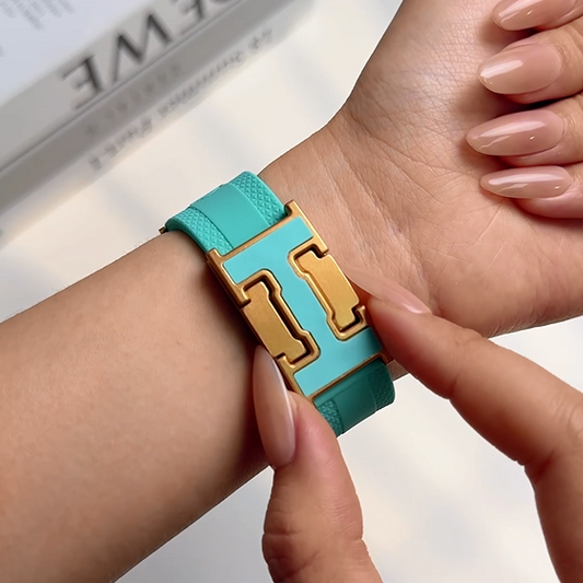 Silicone Magnetic Buckle Band For Apple Watch