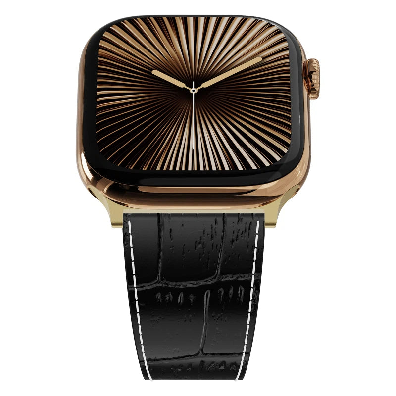 Correa de piel de cocodrilo para Apple Watch