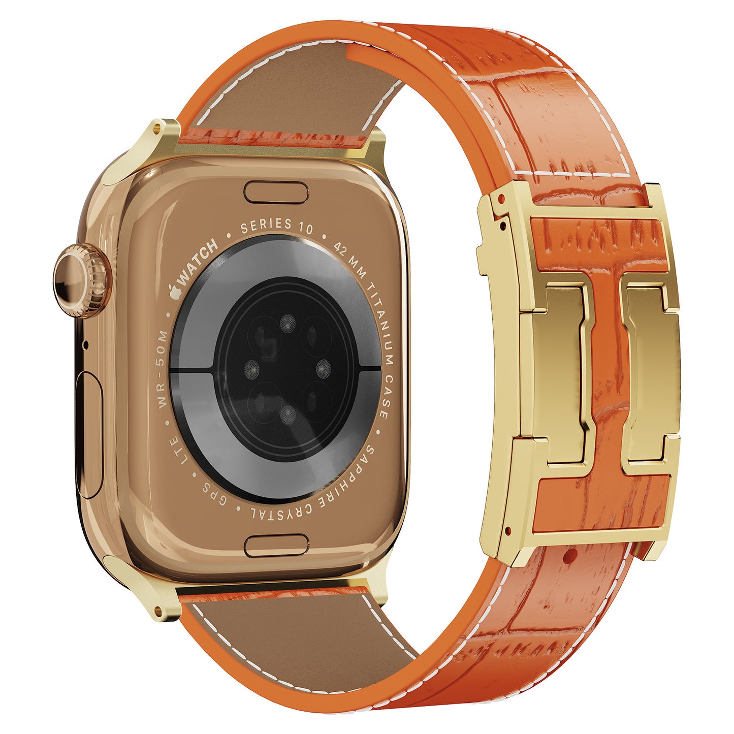 Alligator Leather Strap For Apple Watch