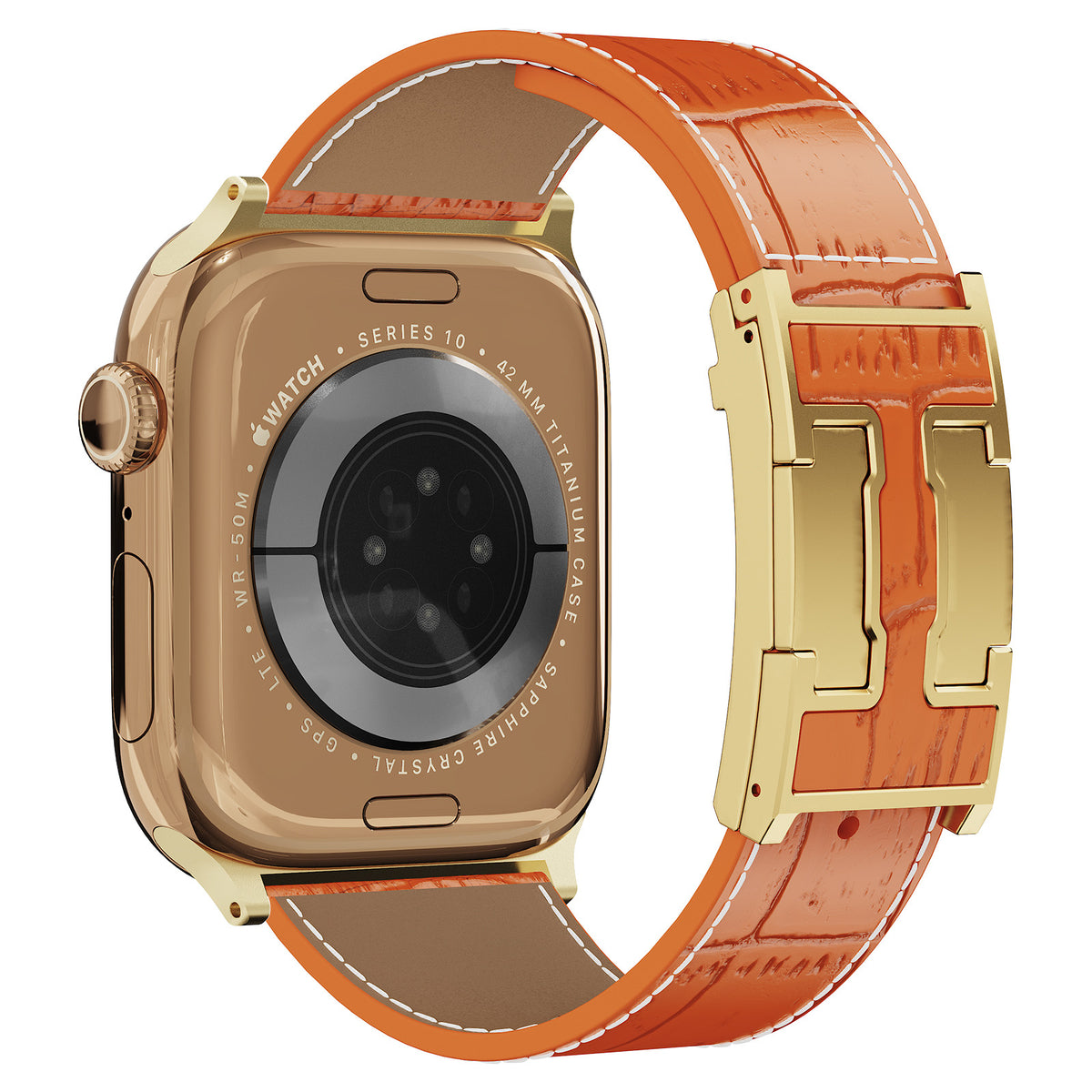 Correa de piel de cocodrilo para Apple Watch