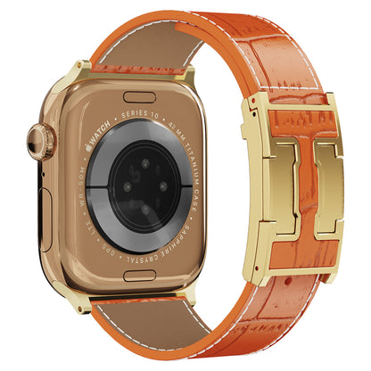 Alligator Leather Strap For Apple Watch