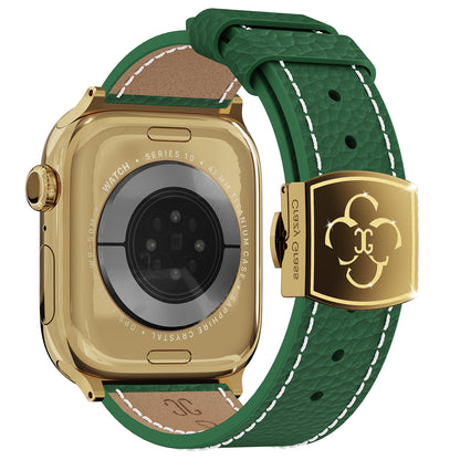 Luxury Butterfly Buckle Leather Strap For Apple Watch