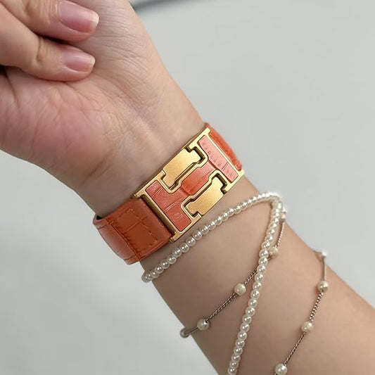 Alligator Leather Strap For Apple Watch