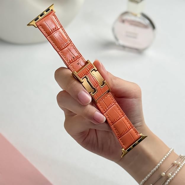 Correa de piel de cocodrilo para Apple Watch