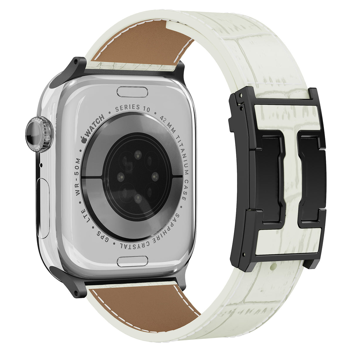 Correa de piel de cocodrilo para Apple Watch