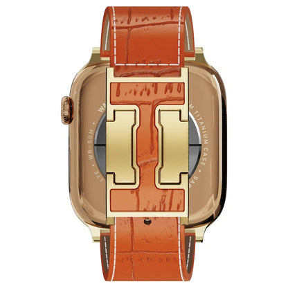 Alligator Leather Strap For Apple Watch