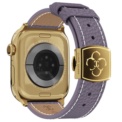 Luxury Butterfly Buckle Leather Strap For Apple Watch