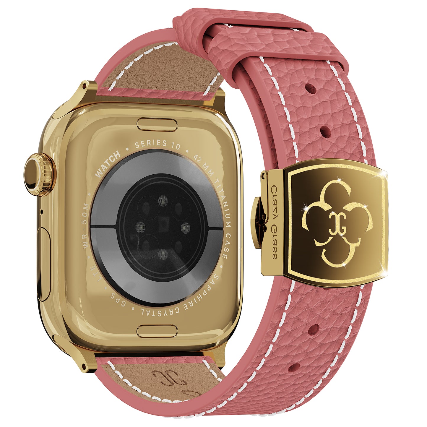 Luxury Butterfly Buckle Leather Strap For Apple Watch