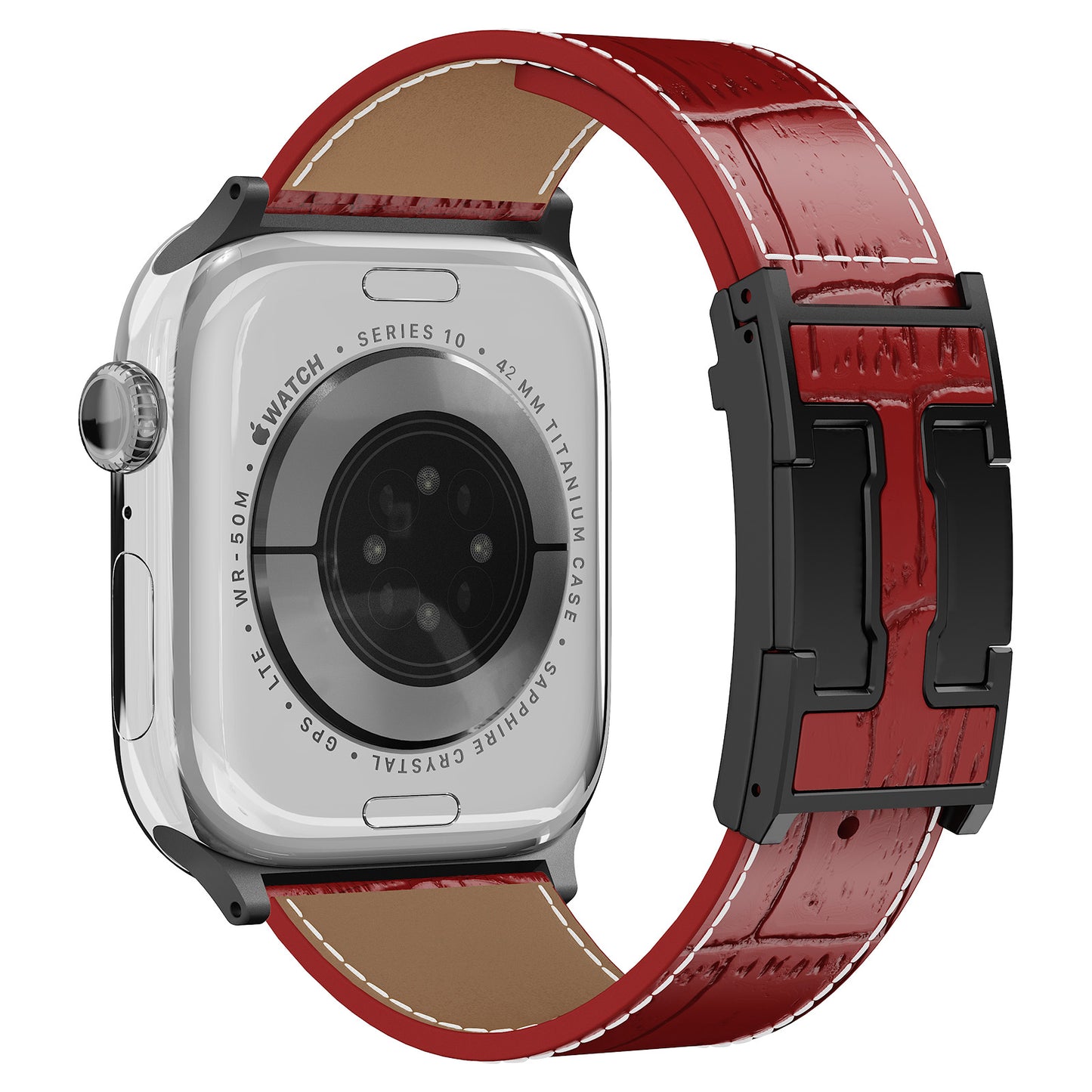 Alligator Leather Strap For Apple Watch