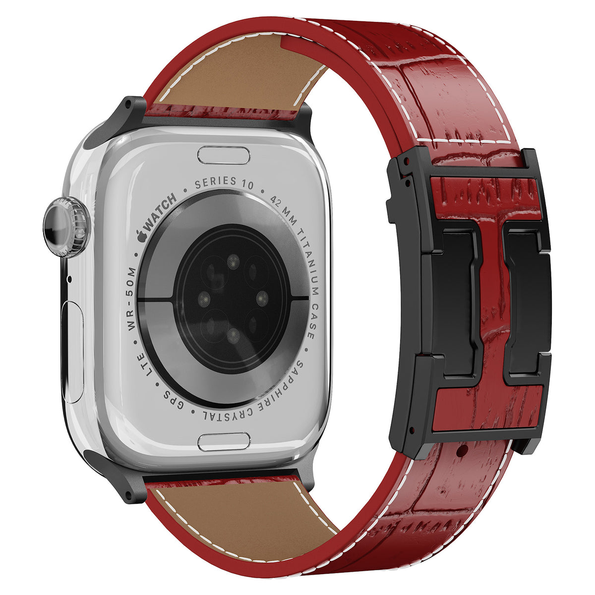 Correa de piel de cocodrilo para Apple Watch
