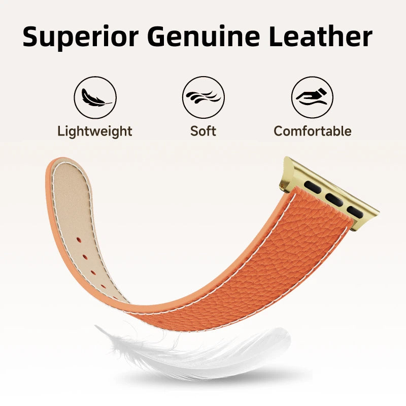 Lychee Leather Strap For Apple Watch