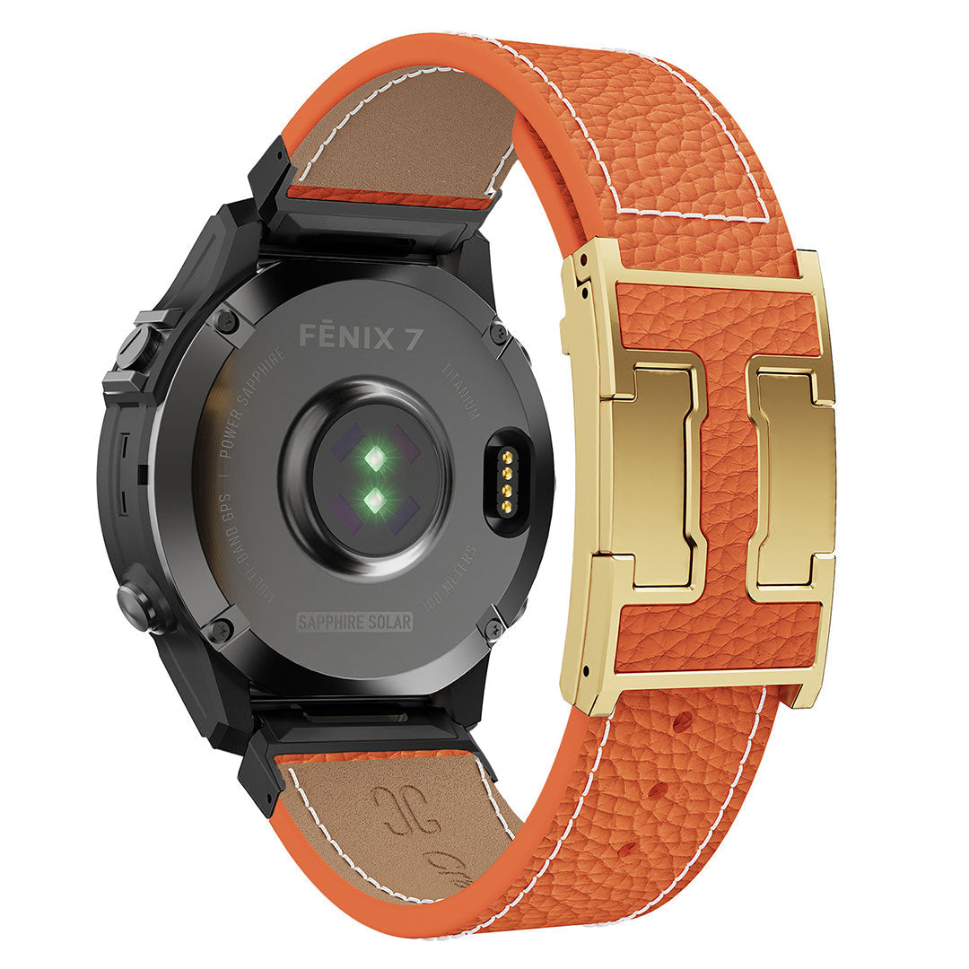 Correa de piel granulada Holiday para reloj Garmin