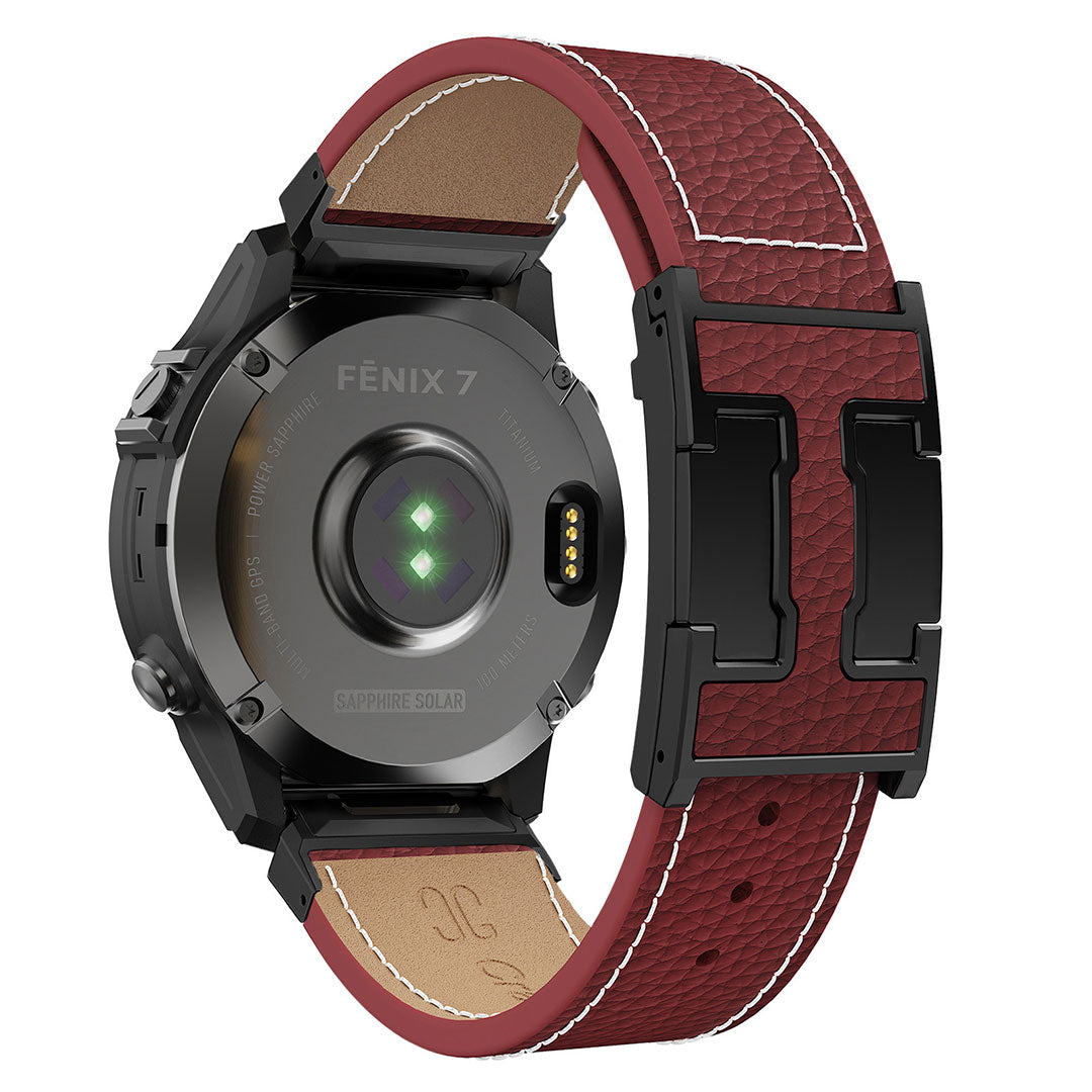 Pebbled Leather Holiday Band for Garmin Watch