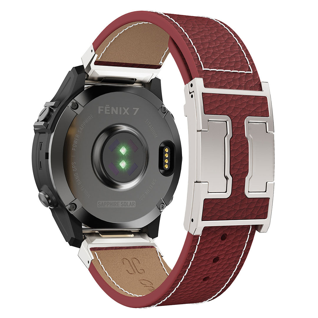 Pebbled Leather Holiday Band for Garmin Watch
