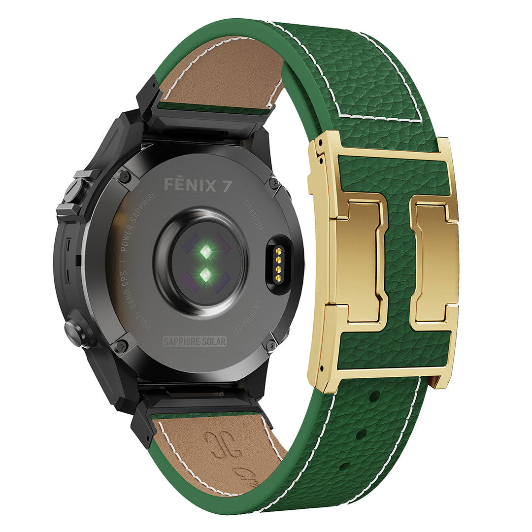Pebbled Leather Holiday Band for Garmin Watch