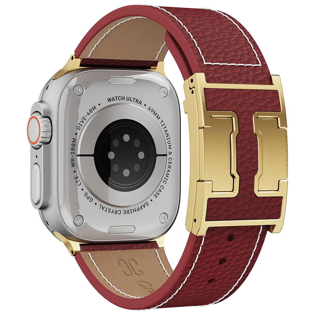 Lychee Leather Band For Apple Watch