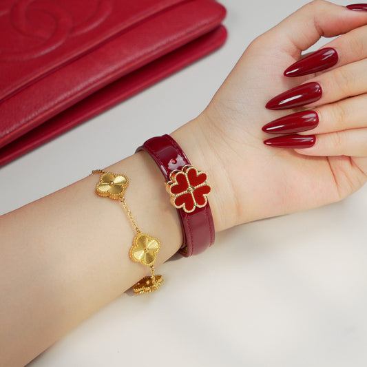 Lucky Clover Magnetic Leather Watch Band for Apple Watch