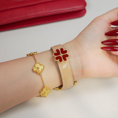 Lucky Clover Magnetic Leather Watch Band for Apple Watch