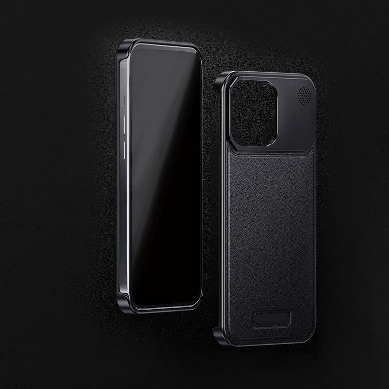 Funda de piel y aluminio con fragancia para iPhone