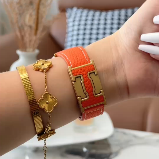 Lychee Leather Strap For Apple Watch